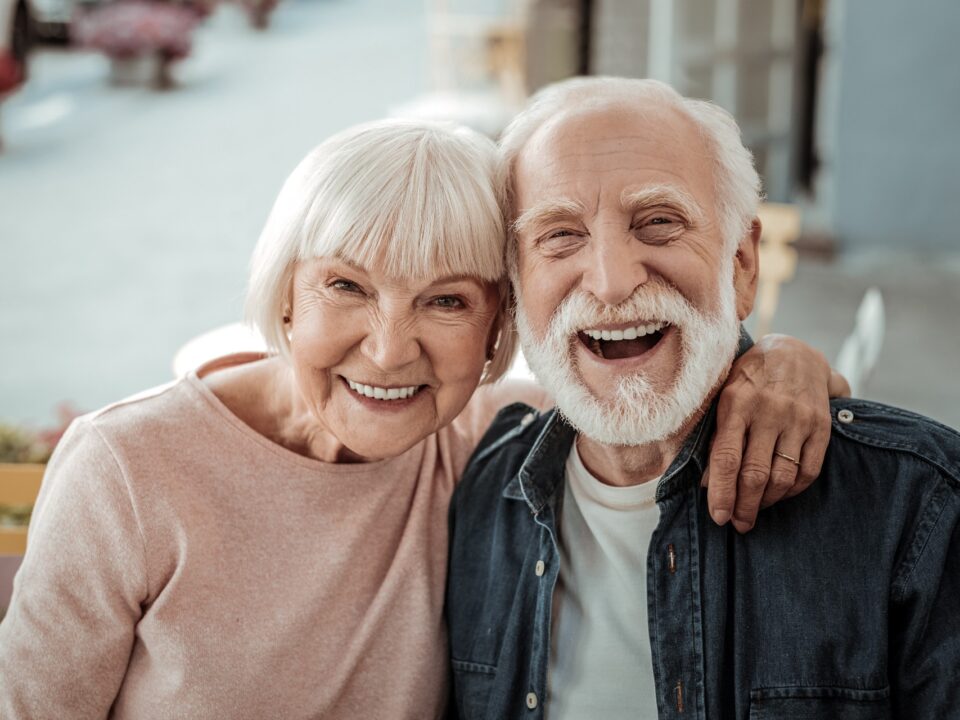 senior couple smiling