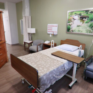 Private bedroom inside skilled nursing facility