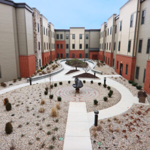 Courtyard rendering at senior living community