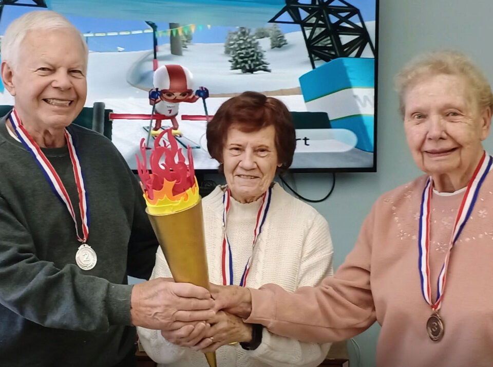 seniors celebrating the olympics