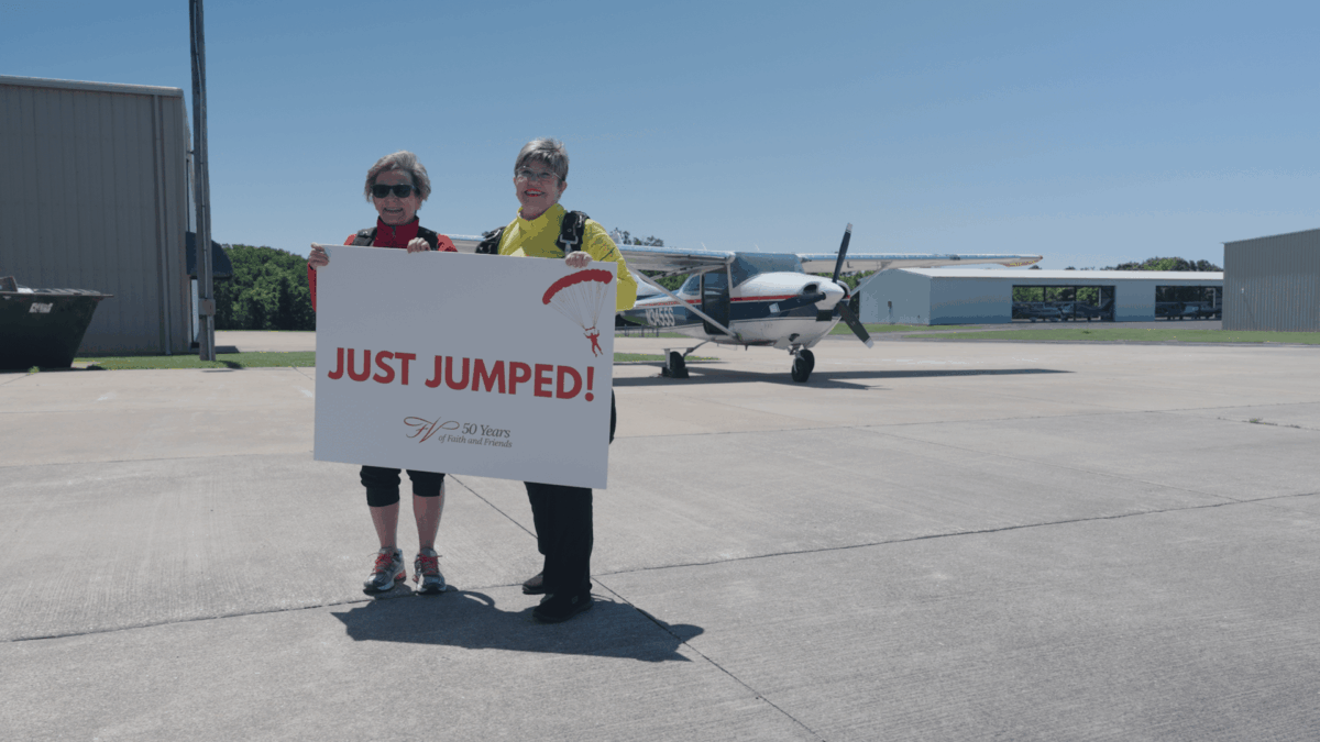 Three Friendship Village residents go skydiving at Skydive STL