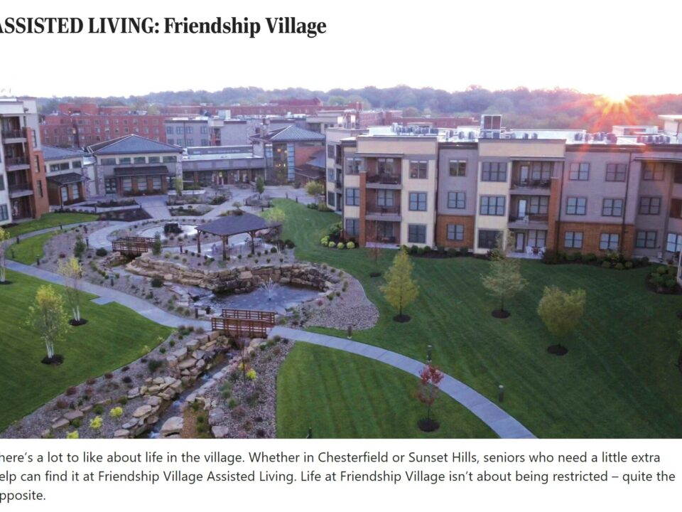 Aerial view of assisted living community